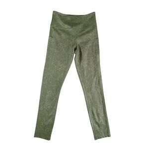 ZYIA Active Botanical Pattern Olive Green Leggings with Pockets size 4